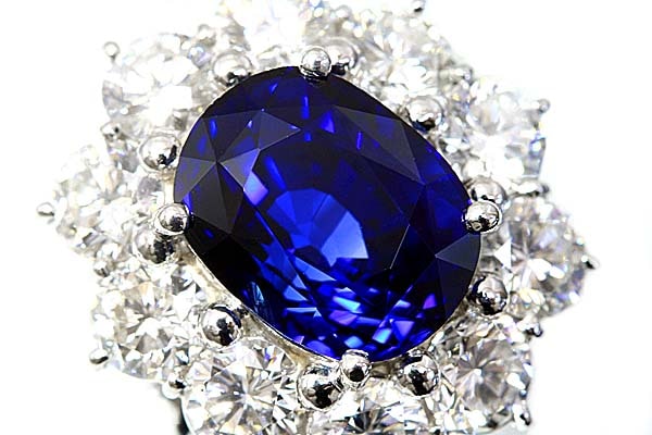 k-4-16g0022【4.5cts サファイア&2.32cts ダイヤモンド】Pt900リング