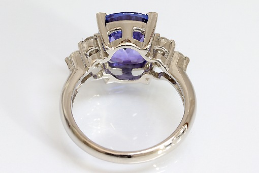 pt900 ファンシーカットダンザナイト3.79ct ダイヤ0.33ct指輪 pt900 ファンシーカットダンザナイト3.79ct ダイヤ0.33ct指輪