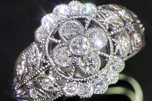 美品 POLA ポーラ ダイヤモンド プラチナリング PT900 約11.5号 POLA ポーラ Pt900 プラチナ リング ダイヤモンド 0.12ct クロス