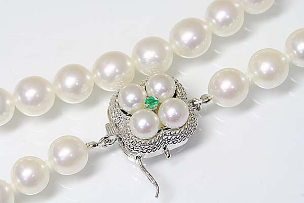 A314-14z0415【あこや真珠】K14WGネックレス