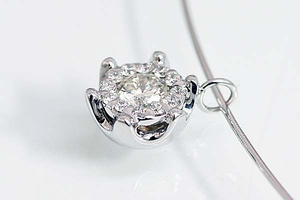 A362-15z0131【ダイヤモンド0.3cts】K18WGオメガネックレス