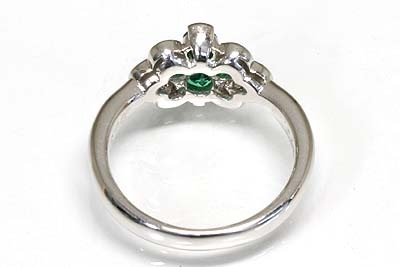 ko-39【エメラルド&ダイヤ】Pt900リング