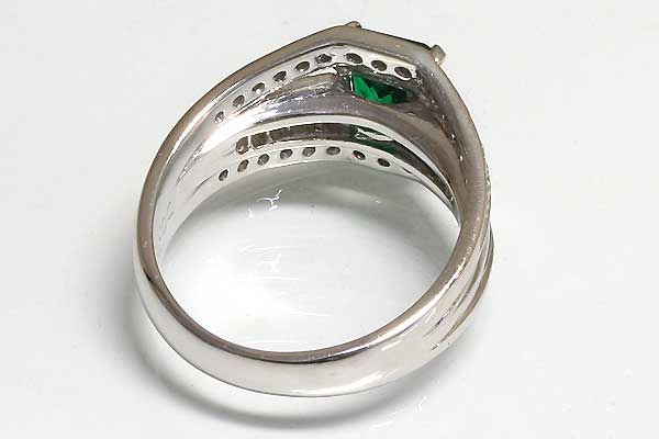 Kn-1【エメラルド1.14cts】ダイヤ入プラチナリング