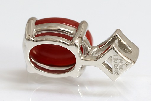 Pt950 血赤珊瑚 ティアラペンダント1.23ct Pt950 血赤珊瑚 ティアラ