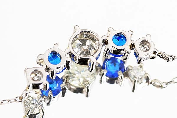 A418-16z0077【アウイナイト&ダイヤモンド】Pt850ネックレス