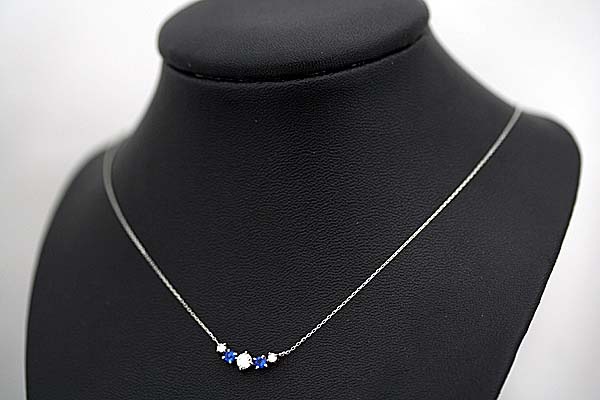 A418-16z0077【アウイナイト&ダイヤモンド】Pt850ネックレス