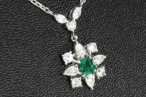228【ミキモト】Pt900 ダイヤモンド 色石 0.29ct ネックレストップ 