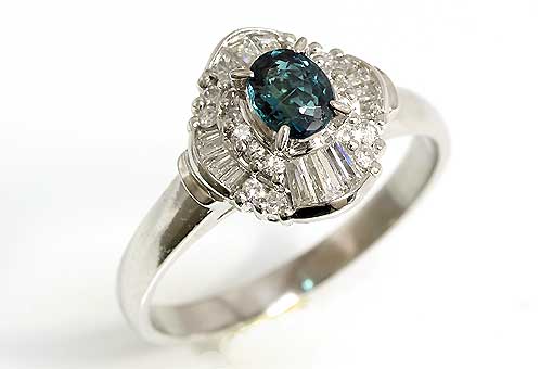 A489-18n0008【アレキサンドライト0.51cts】ダイヤPt900リング