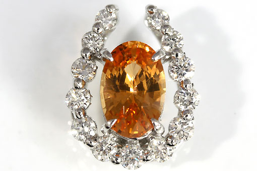 プラチナ900スペサタイトガーネットペンダントヘッド