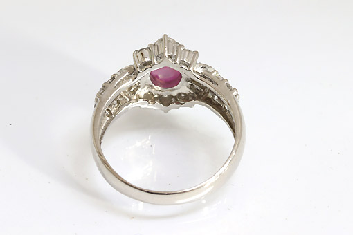 A585-25n0091【スタールビー 1.25cts】Pt900ダイヤリング