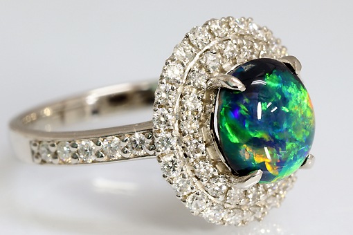 A434-18k0018【ブラックオパール 1.38cts】ダイヤモンドPt900リング A434-18k0018【ブラックオパール 1.38cts】ダイヤモンドPt900リング