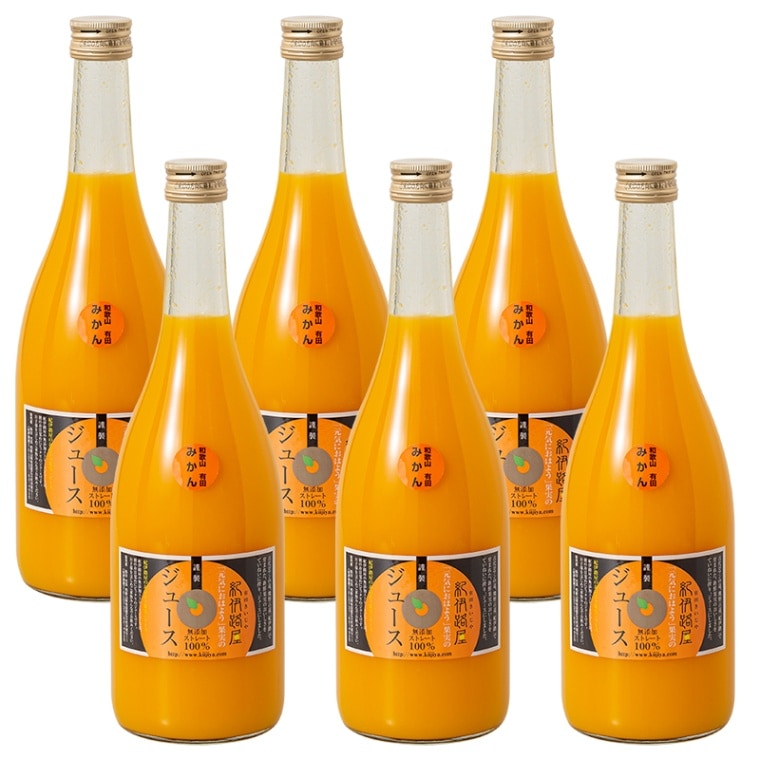 【6本セット（720ml）：箱入り】　紀伊路屋　有田みかんストレートジュース