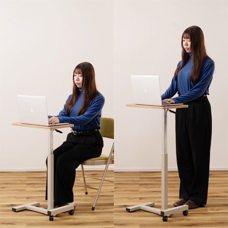 昇降式 サイドテーブル 木目調昇降式サイドテーブル（高さ4段階調整機能付き） 通販【ニッセン】