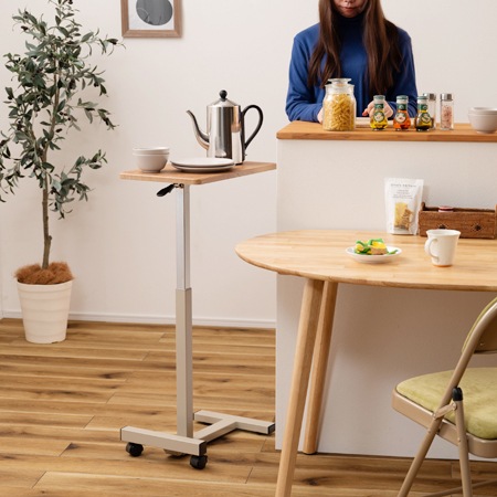 メイソン 昇降式サイドテーブル｜END-404｜高さ調節できる昇降機能が