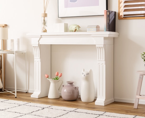 アンティーク調シャビー マントルピース 装飾棚 シャビーグレー アンティーク調シャビー マントルピース 装飾棚 シャビーグレー 棚