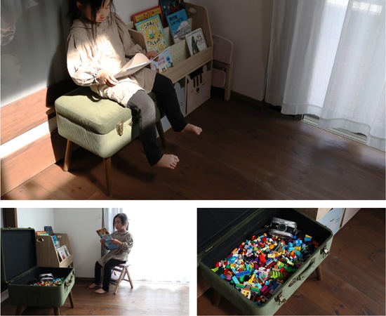 ピックスツール｜ST-3263｜トランクをモチーフにした椅子｜収納付き