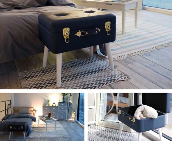 ピックスツール｜ST-3263｜トランクをモチーフにした椅子｜収納付き