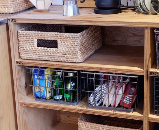 ワイヤーバスケット（15L）｜収納｜家具｜店舗｜キャスター付き｜無骨