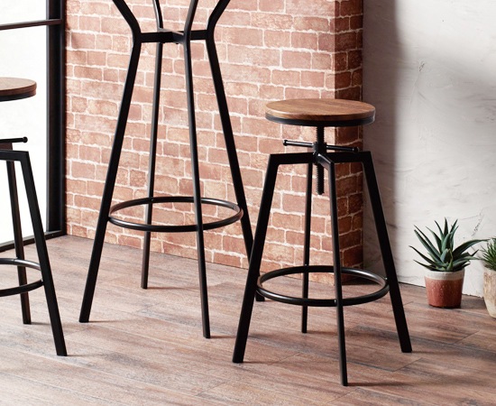 Like Vintage】 ハイスツール｜カフェ風｜ダークブラウン