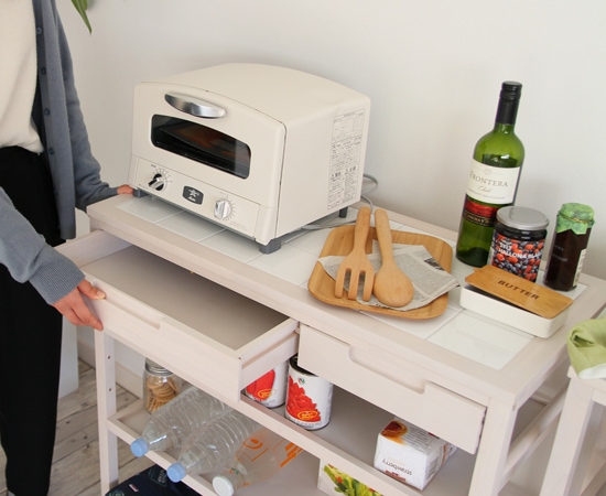 キッチンワゴン B-Company ビーカンパニー タイルトップワゴン Soup 4