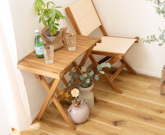 ロールトップハイテーブルS｜ウッドテーブル｜机｜アウトドア