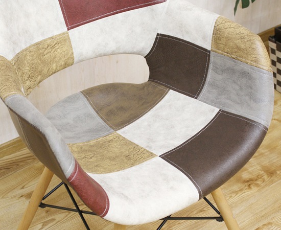 不二貿易 パッチワークデザイナーチェア クレイジーカラー 65015 不二