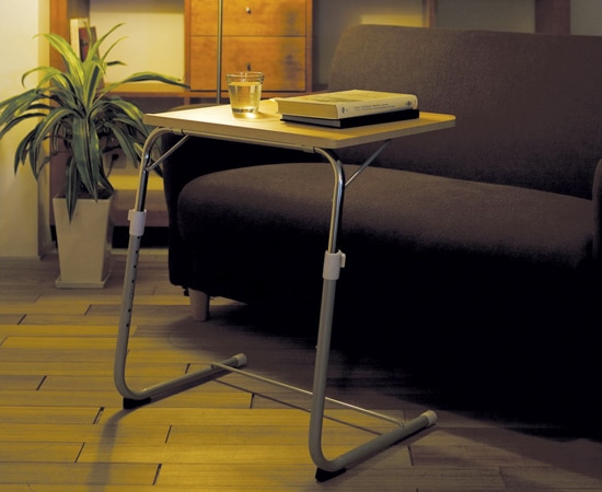 FLS】折りたたみサイドテーブル｜高さ調整、角度調節可能｜オフィスや