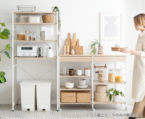 キャミー ゴミ箱上ラック（幅800タイプ）｜159015｜収納家具｜収納棚