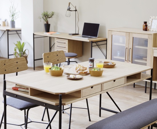 ダイニングテーブル、ワーキングテーブル 北欧風ダイニングテーブル幅110m【Torico】トリコ（ダイニング