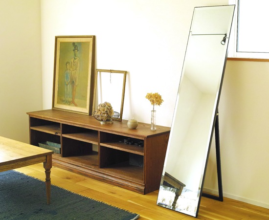 フロートスタンドミラー｜FL-345｜姿見｜鏡｜全身ミラー｜MDF