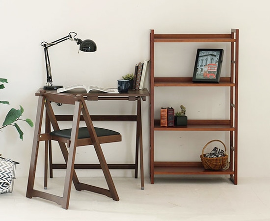 TS】折りたたみデスクチェアセット｜幅800㎜｜持ち運び可能｜折り畳み