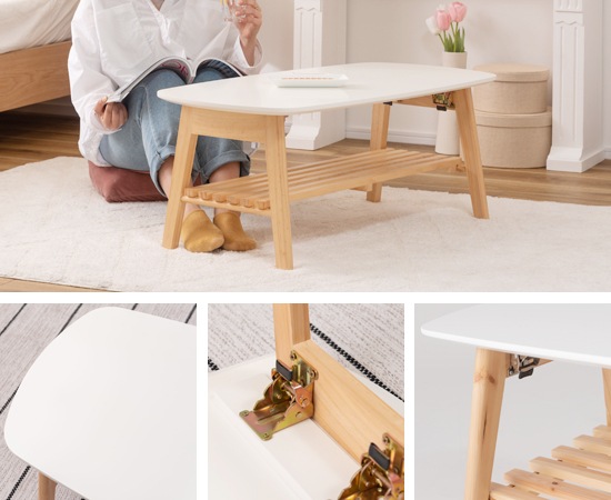 タップ フォールディングローテーブル｜TAP-004WH｜ローテーブル｜机