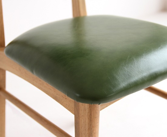 青緑色の合成皮革ダイニングチェア(コメント必須です) ダイニングチェア ソフトレザー製 合成皮革 合皮 ミッド