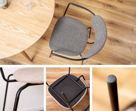 パック アームチェア｜椅子｜アーム付き｜シンプル｜スチール