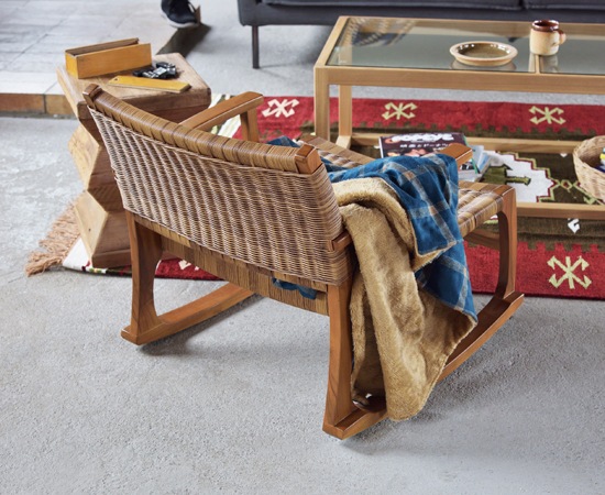 ロッキングチェア チーク材 BC工房 チーク無垢材 ロッキングチェア