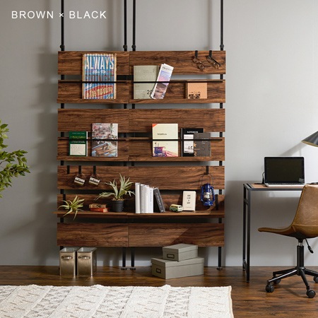 突っ張りマガジンラック（W800）｜突っ張り棒を活用したマガジンラック