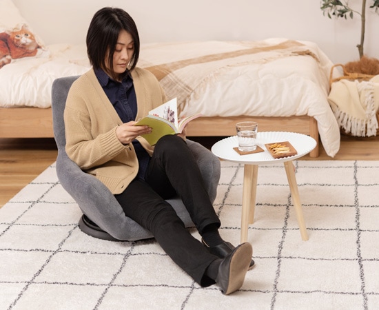 座椅子 バケットリクライナー コンパクト 回転 フロアチェア THC-201GY レボ フロアチェア｜THC-203｜回転する｜座椅子｜肘掛け｜フロア