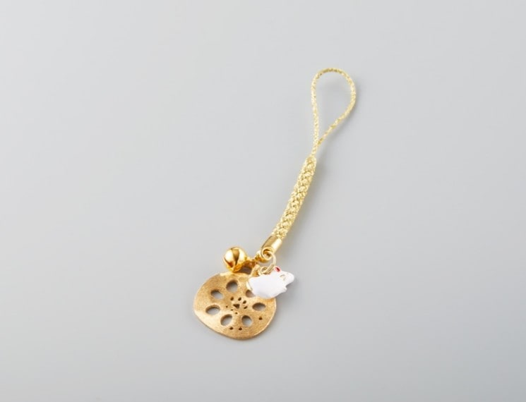 レンコンの根付け（ゴールド）