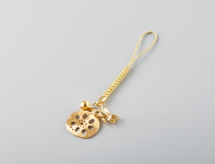 レンコンの根付け（ゴールド）