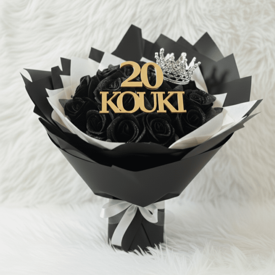 ☆送料無料☆成人式デザイン：ラメ付ローズブーケ(20本入)【こちらの