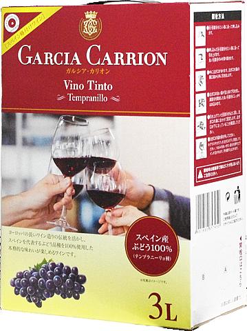 【BOXよりどり4個で送料無料】 ＜赤＞ ガルシア・カリオン テンプラニーリョ　バッグインボックス 3,000ml