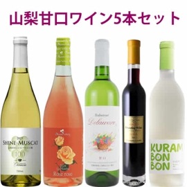 【セットでお得！送料無料】山梨甘口ワイン5本セット