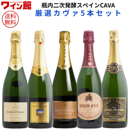 【送料無料】＜第25弾＞スペイン産CAVAカヴァ5本セット（白泡5）