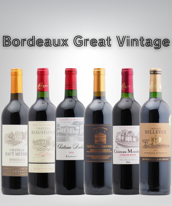第9弾＞ ボルドー グレートヴィンテージ2016年赤ワイン6本セット(赤6本