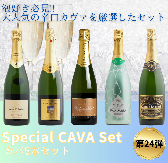 【送料無料】＜第24弾＞スペイン産CAVAカヴァ5本セット（白泡5）