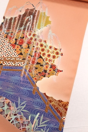 丹後ちりめん手描き友禅付下「手縫い仕立・正絹付属品付」 | すべての