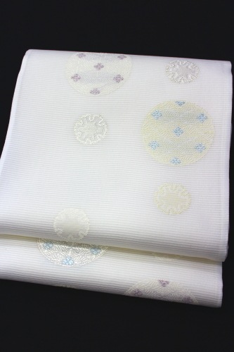 橋本テル織物謹製 夏物絽袋帯「丸華紋に雪輪」 | 販売着物商品,夏帯,夏