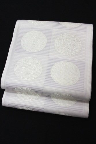 絽　袋帯 橋本テル織物謹製 夏物絽袋帯「市松に丸七宝」 | 販売着物商品,夏帯,夏