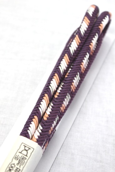 江戸組紐無形文化財 五嶋紐「紫に銀白ピンクベージュ」 | すべての商品