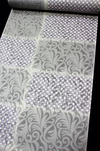 特選京友禅着尺【染小紋着尺◇更紗唐草文様】紫黒色 ブラック